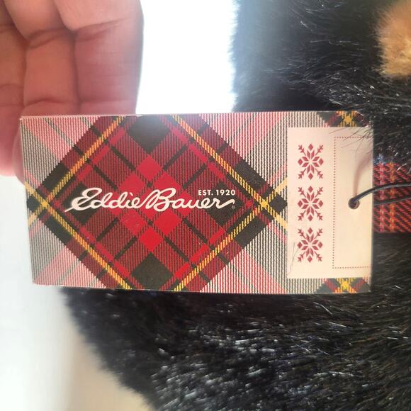 Steiff Teddy Bear Black Plaid Scarf  # 673054 Collectible Eddie Bauer 2009 - Picture 7 of 16